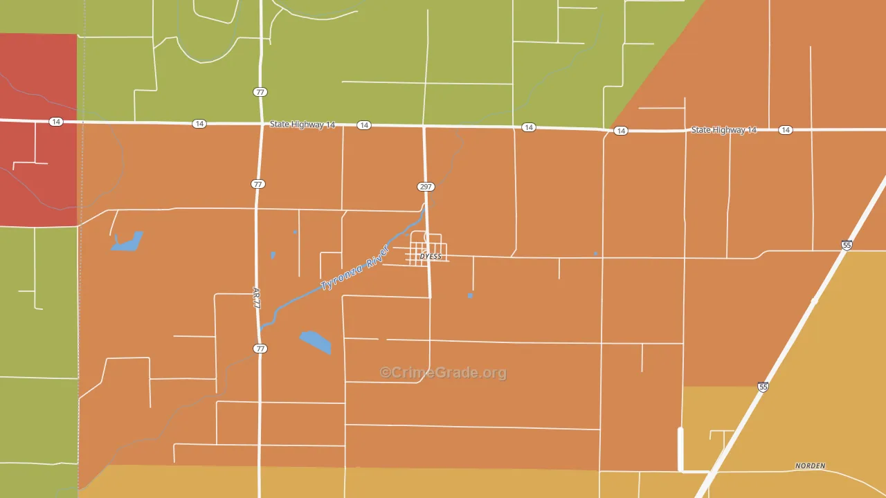 72330, AR Map of Theft Rates