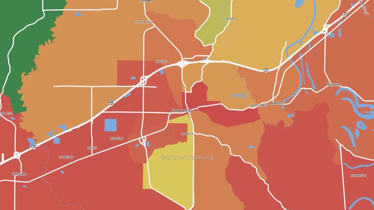 72335, AR Map of Theft Rates