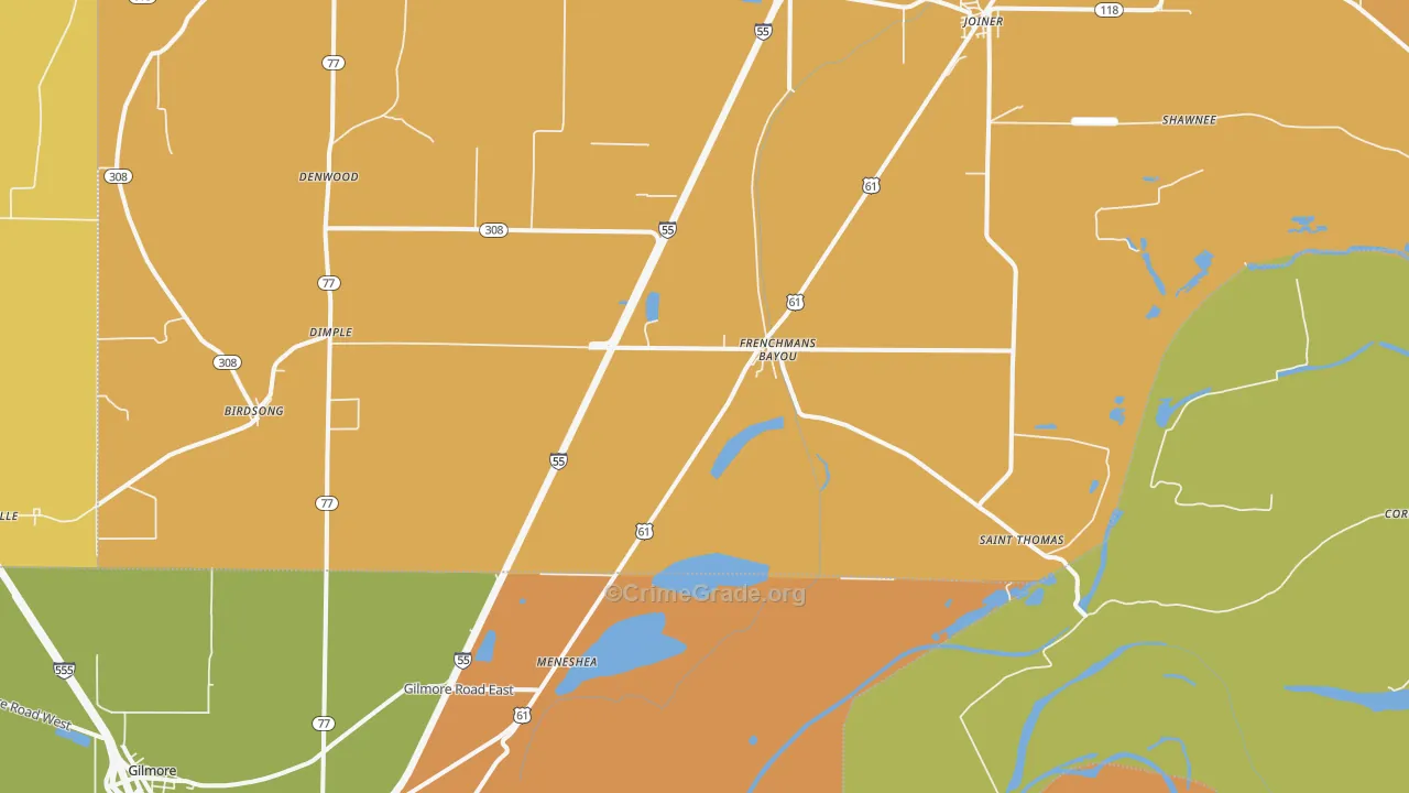 72338, AR Map of Theft Rates