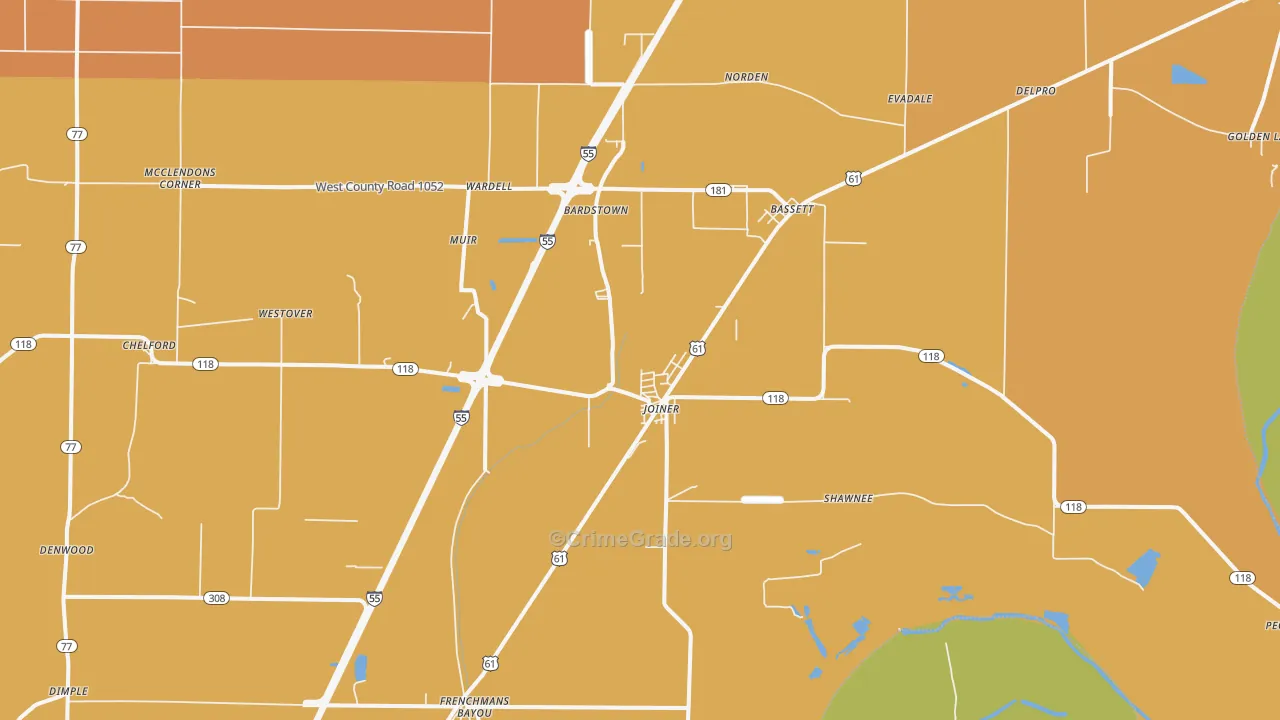 72350, AR Map of Theft Rates
