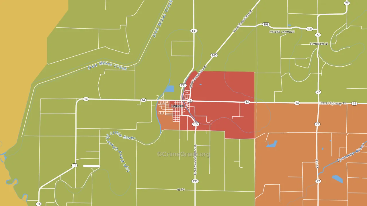72354, AR Map of Theft Rates