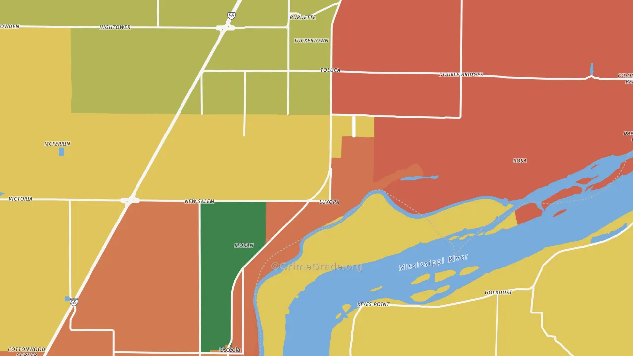72358, AR Map of Theft Rates