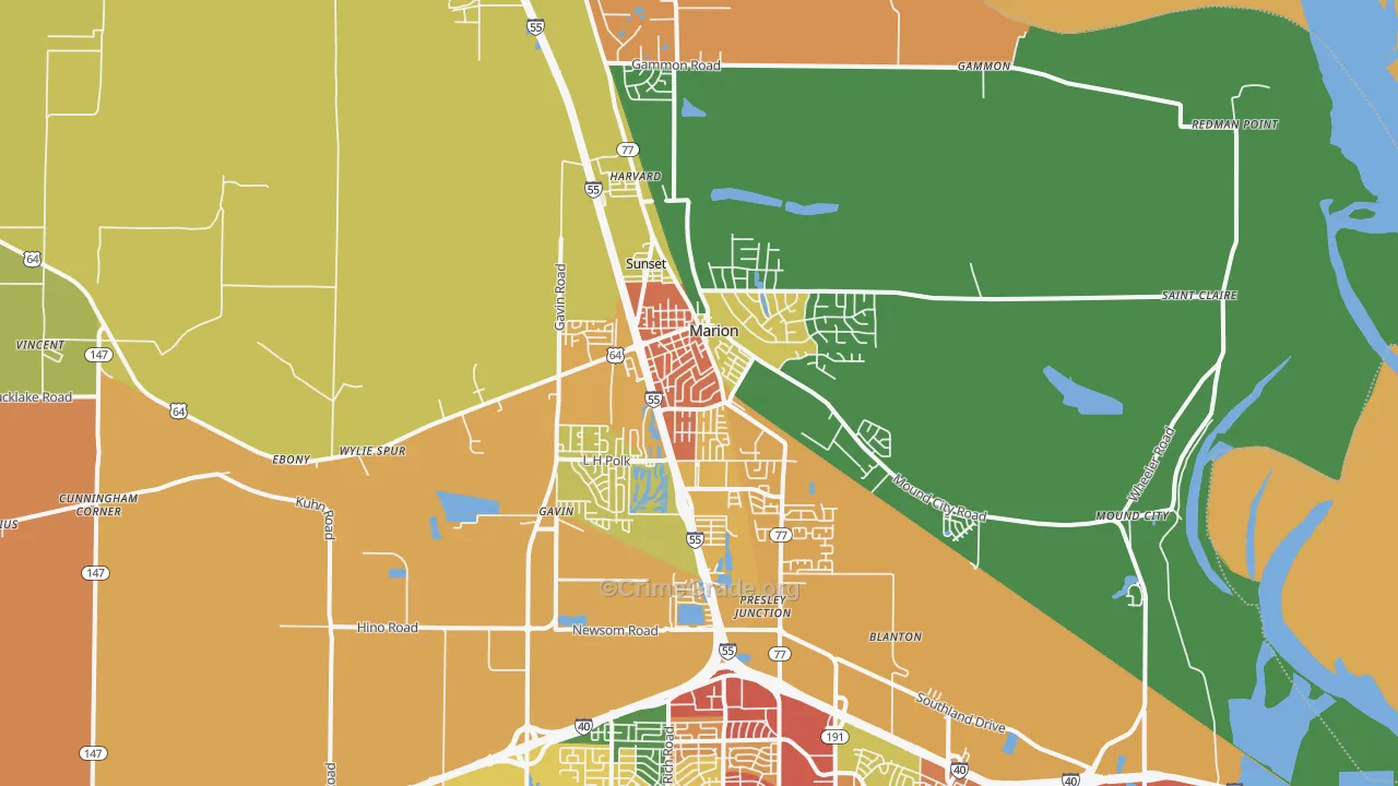72364, AR Map of Theft Rates