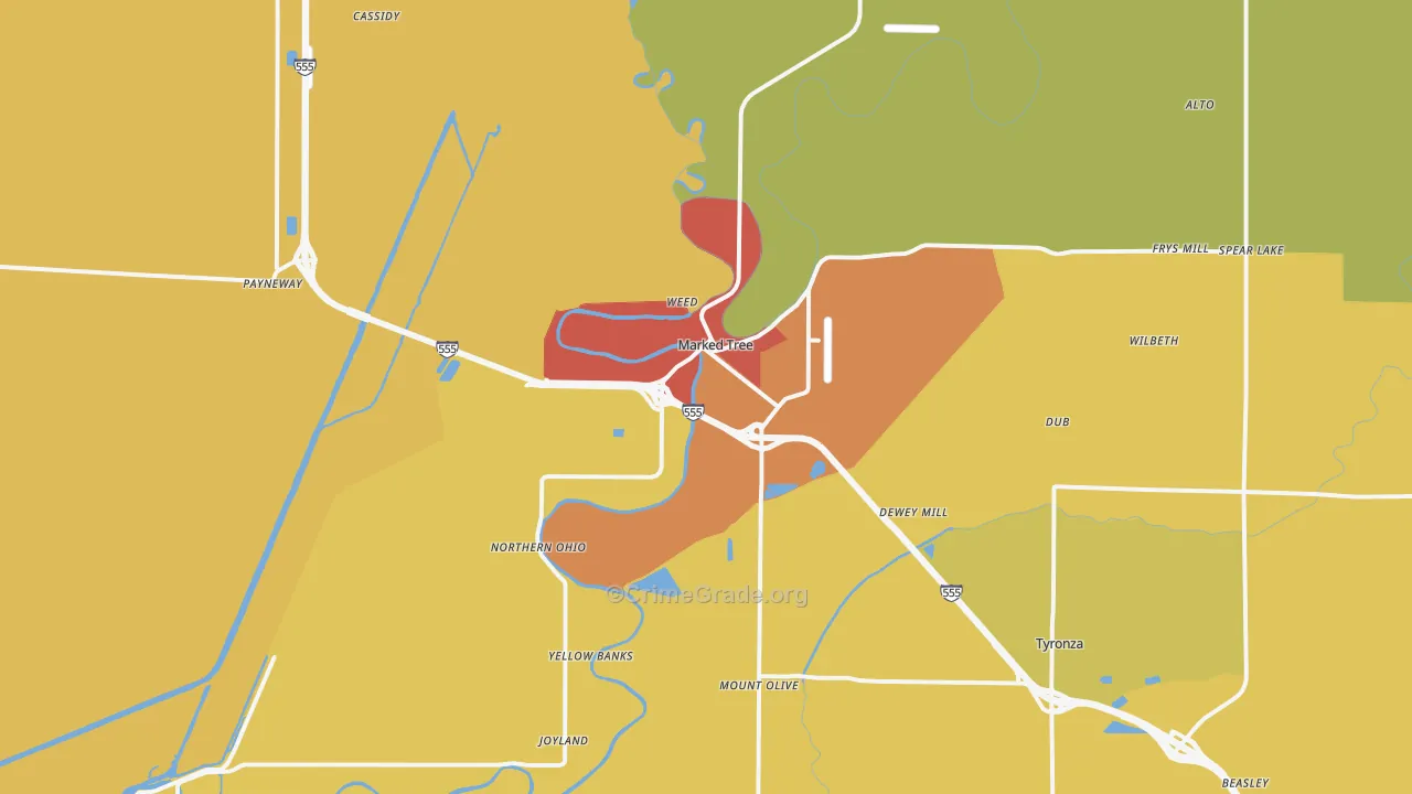 72365, AR Map of Theft Rates
