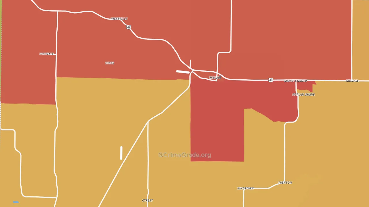 72366, AR Map of Theft Rates