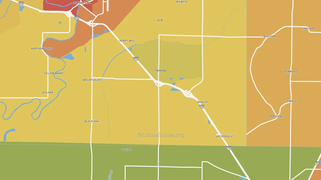 72386, AR Map of Theft Rates