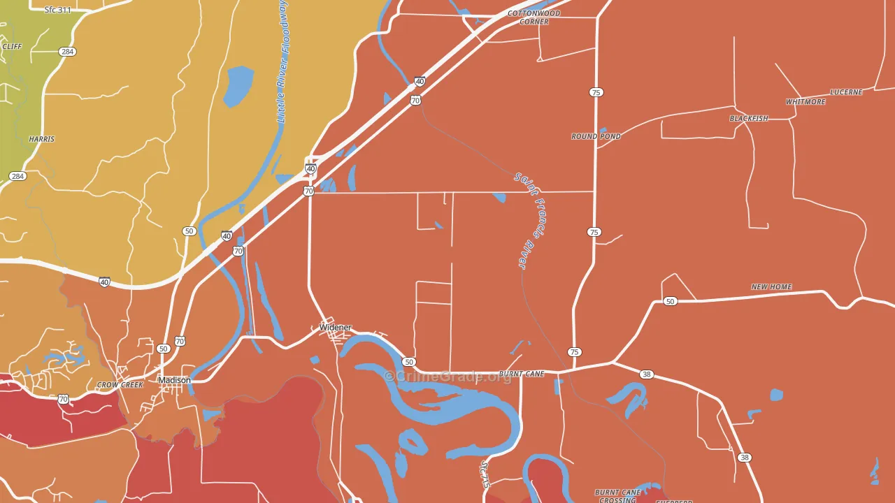 72394, AR Map of Theft Rates