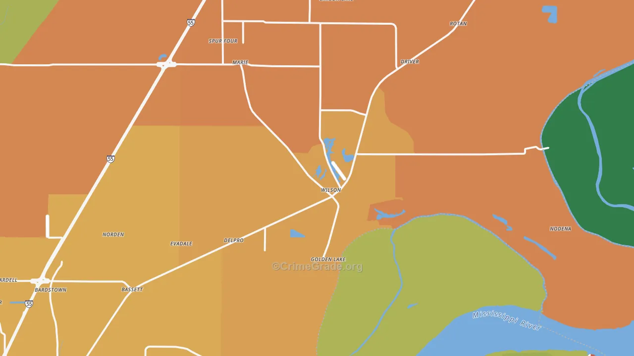 72395, AR Map of Theft Rates