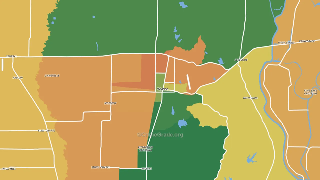 72396, AR Map of Theft Rates