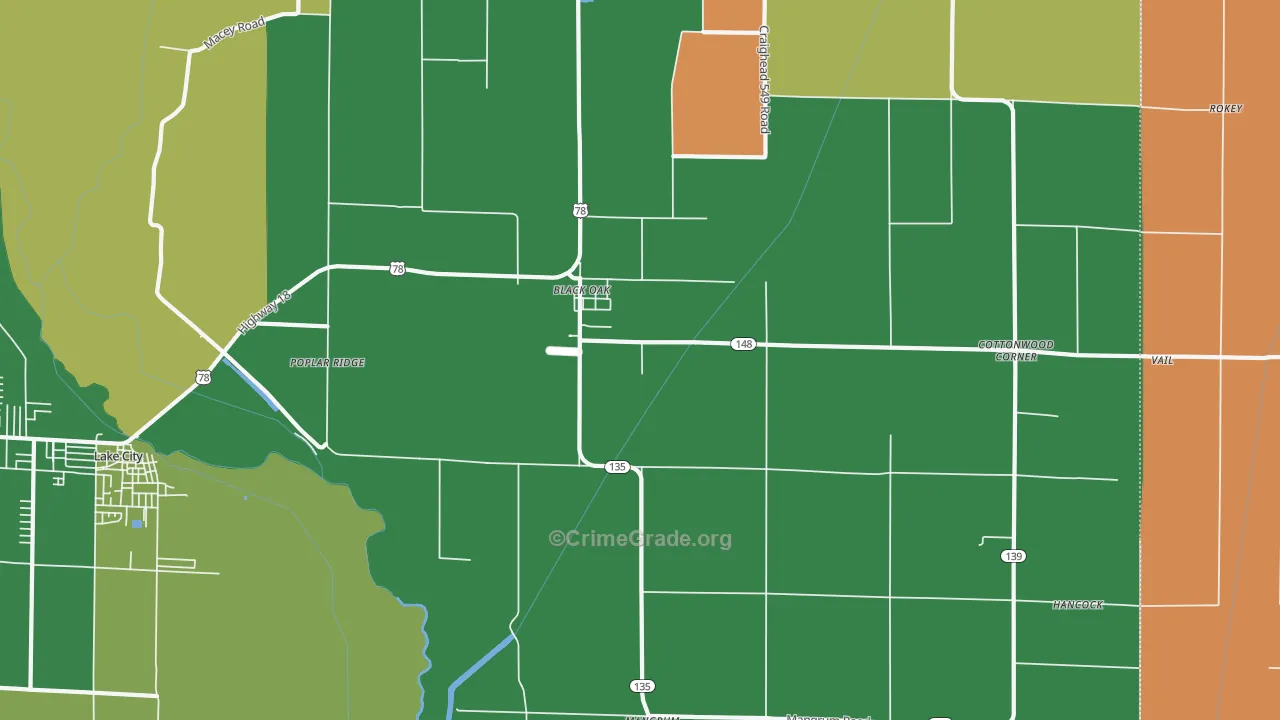 72414, AR Map of Theft Rates
