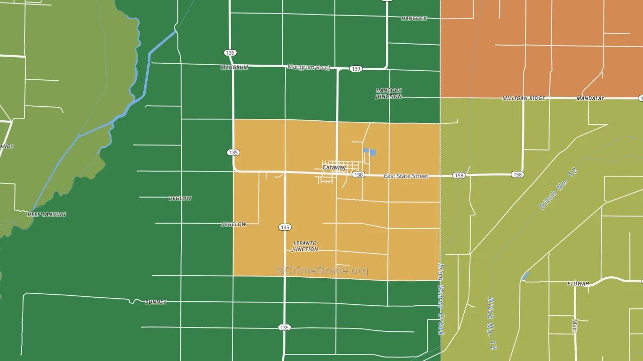 72419, AR Map of Theft Rates