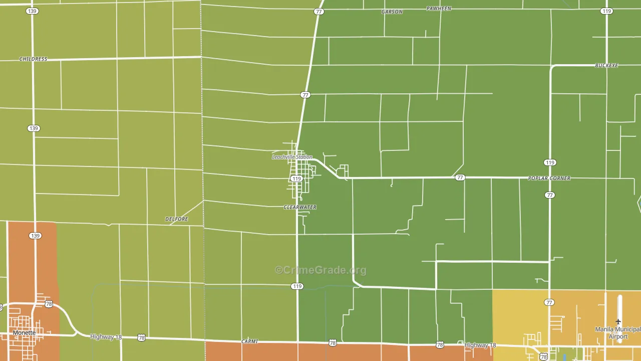 72438, AR Map of Theft Rates