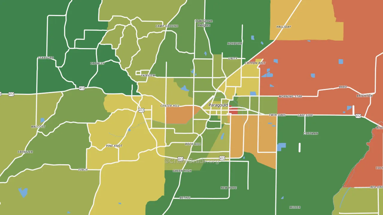 72450, AR Map of Theft Rates