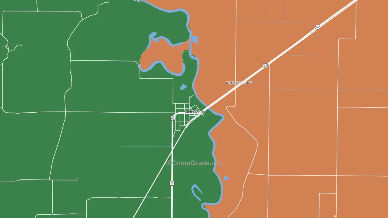 72464, AR Map of Theft Rates