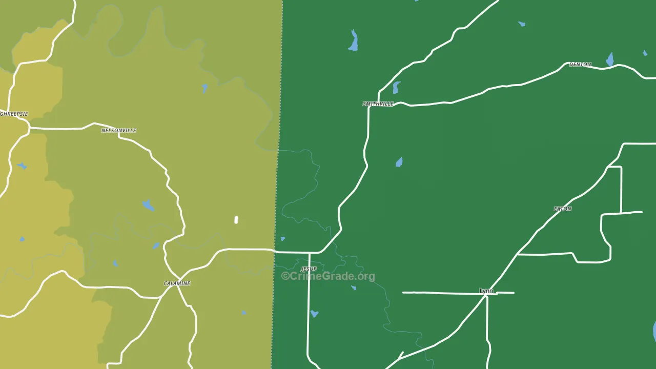72466, AR Map of Theft Rates