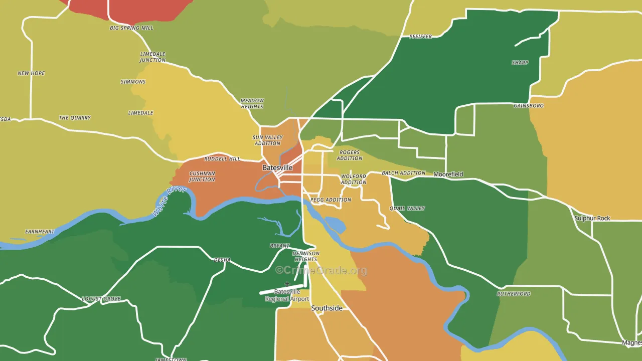 72501, AR Map of Theft Rates