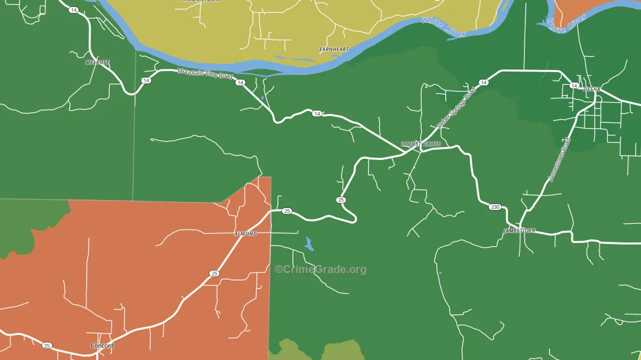 72550, AR Map of Theft Rates