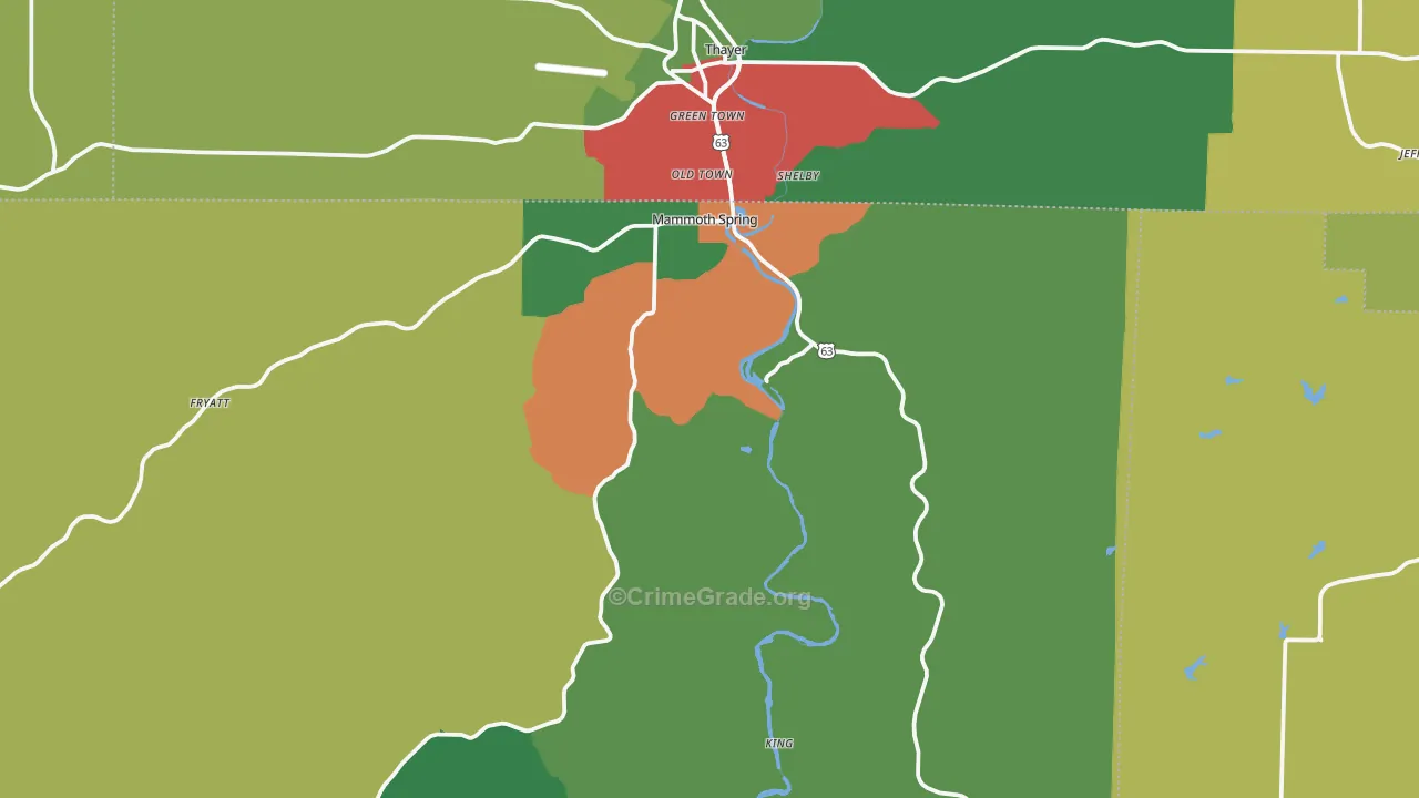 72554, AR Map of Theft Rates
