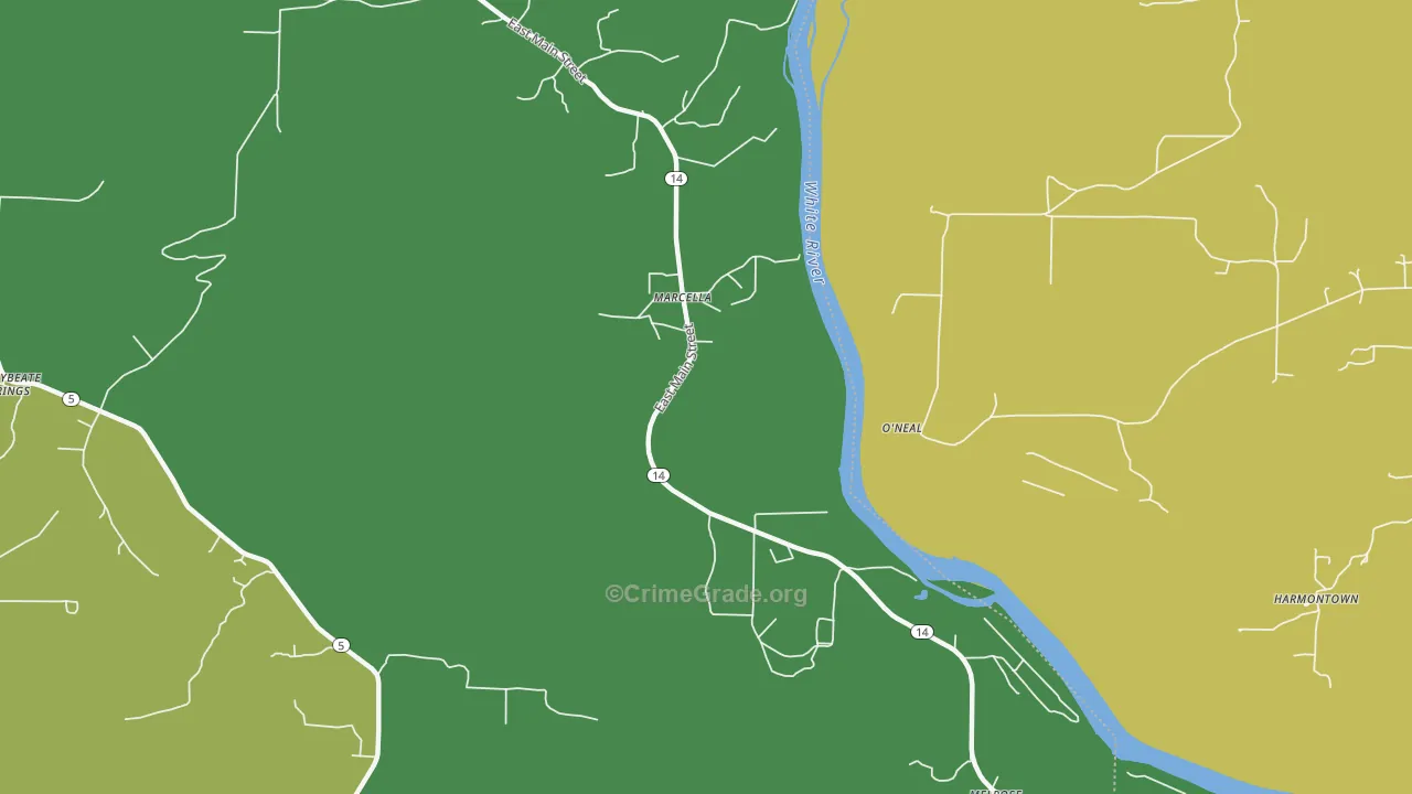 72555, AR Map of Theft Rates
