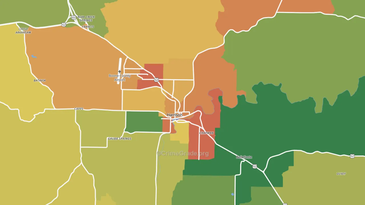 72601, AR Map of Theft Rates