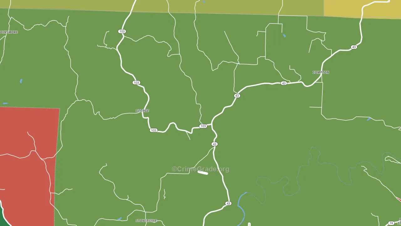 72624, AR Map of Theft Rates