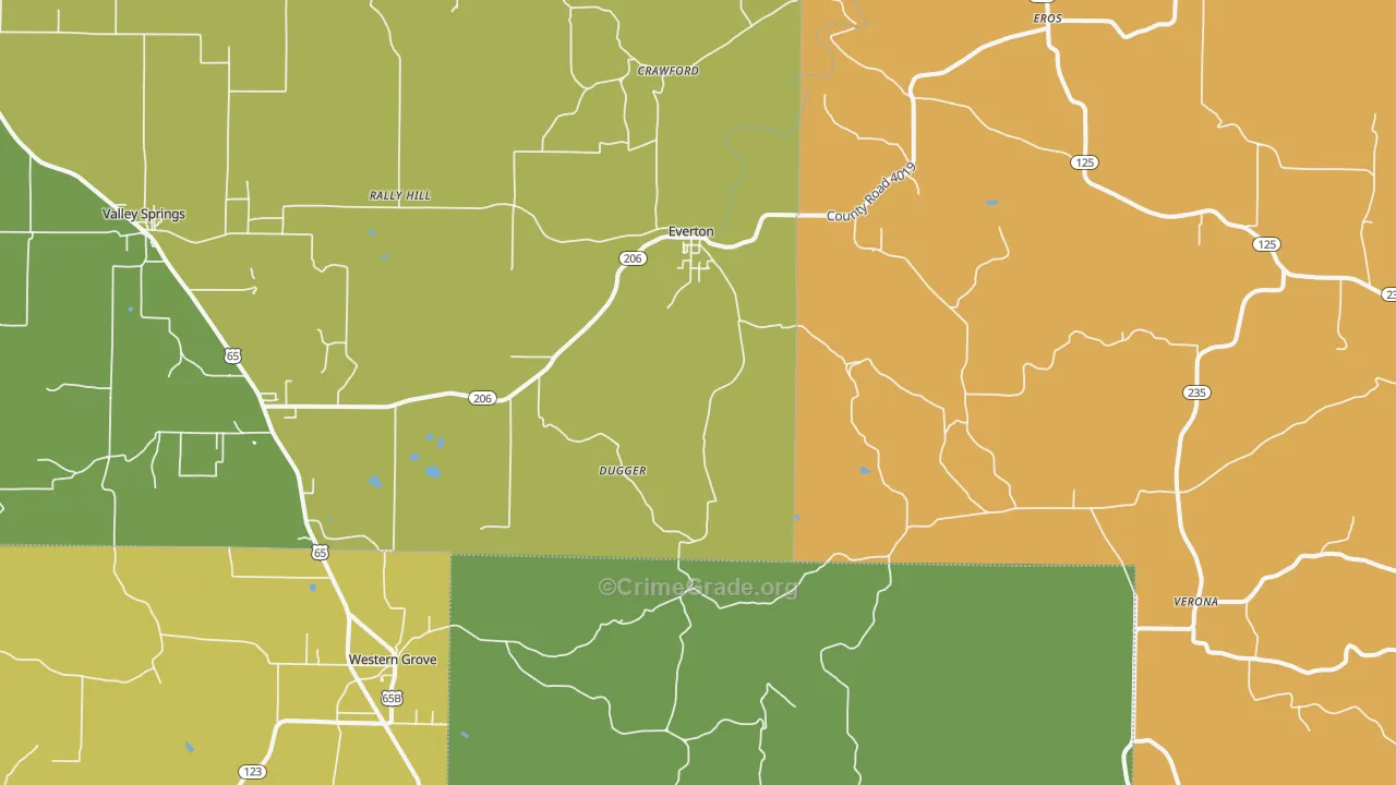 72633, AR Map of Theft Rates