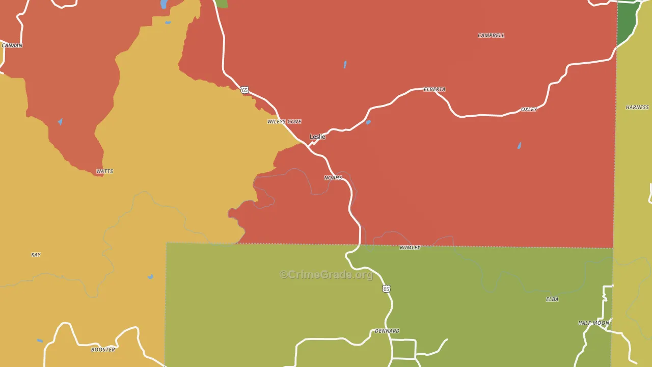 72645, AR Map of Theft Rates