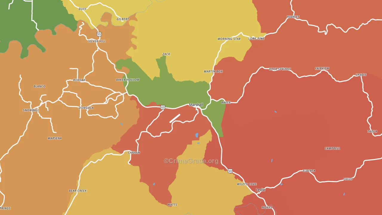 72650, AR Map of Theft Rates