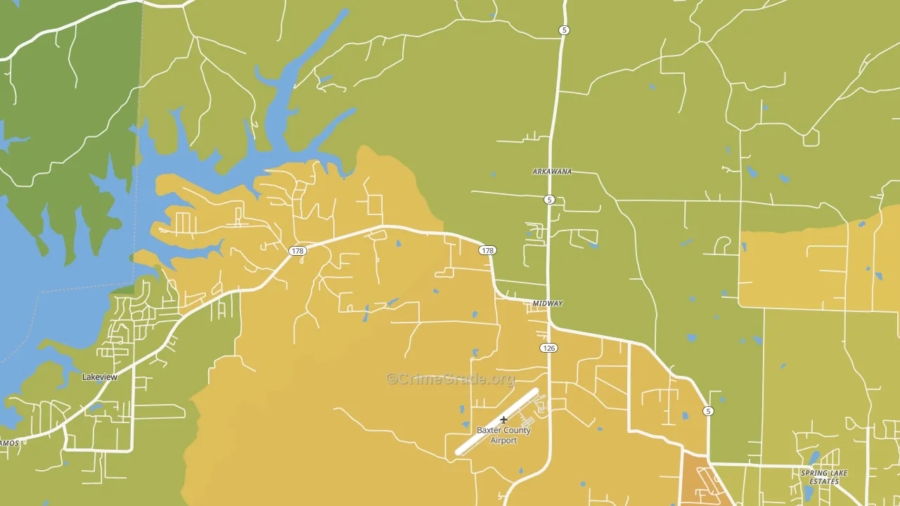 72651, AR Map of Theft Rates