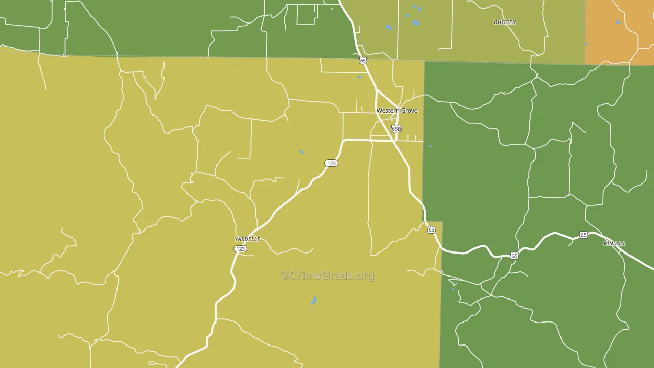 72685, AR Map of Theft Rates