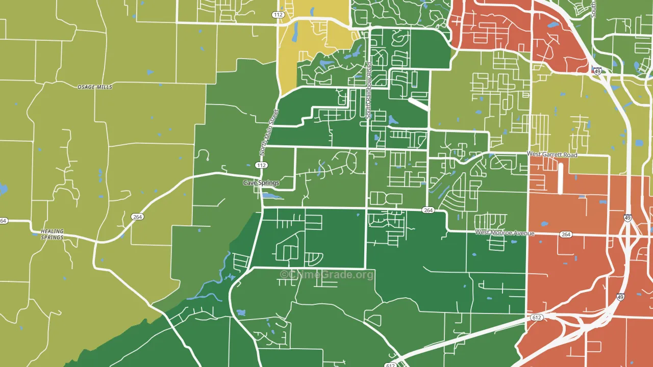 72718, AR Map of Theft Rates