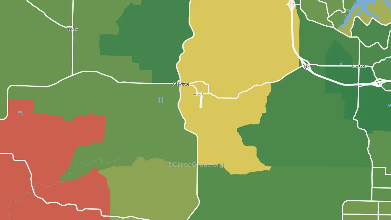 72736, AR Map of Theft Rates