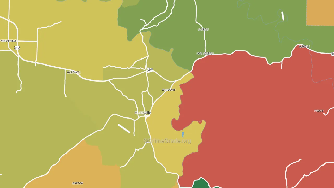 72740, AR Map of Theft Rates