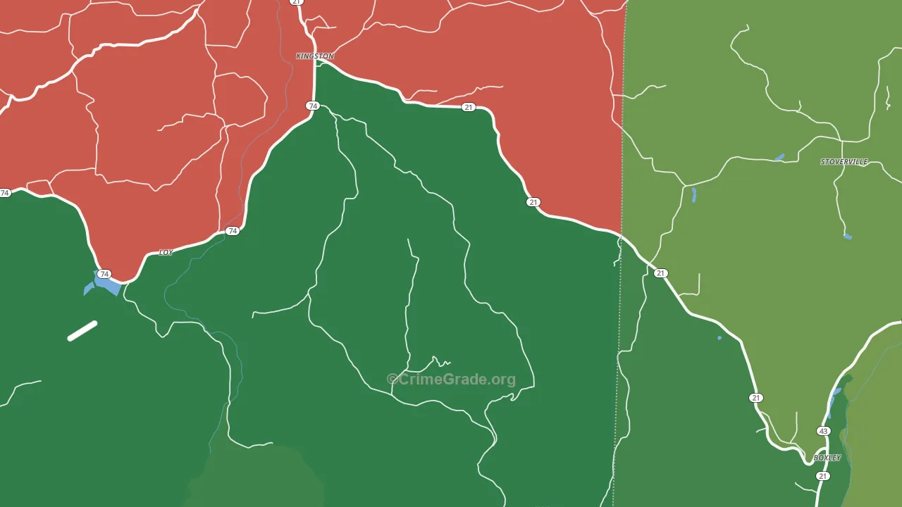 72742, AR Map of Theft Rates