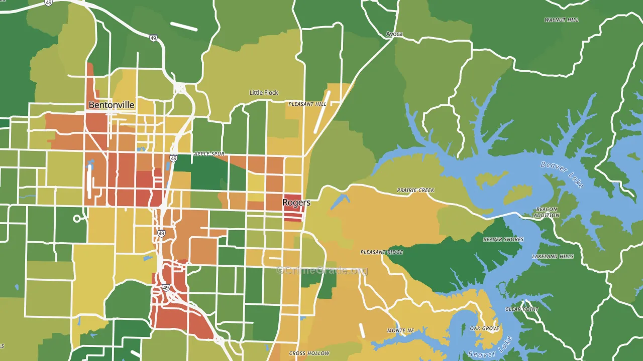 72756, AR Map of Theft Rates