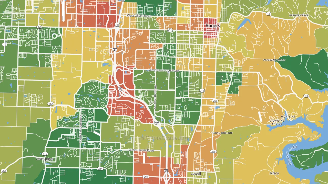 72758, AR Map of Theft Rates