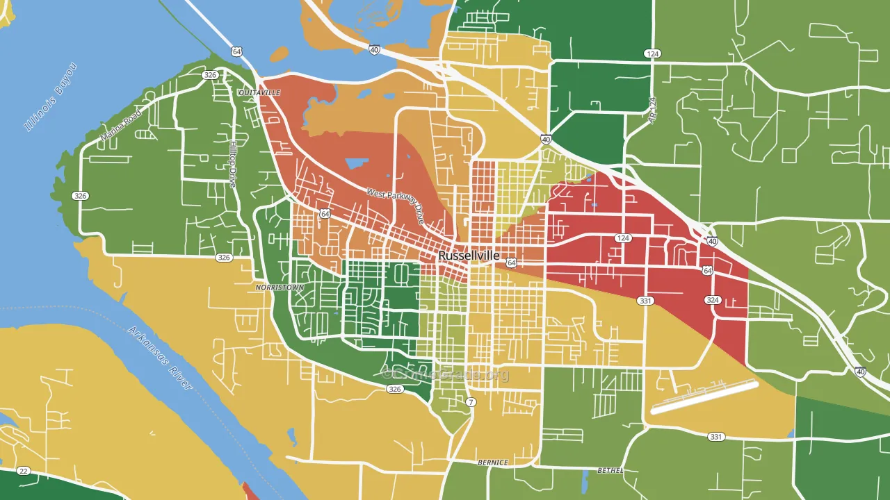 72801, AR Map of Theft Rates