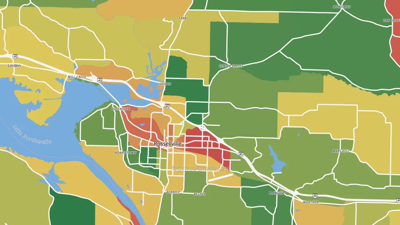 72802, AR Map of Theft Rates