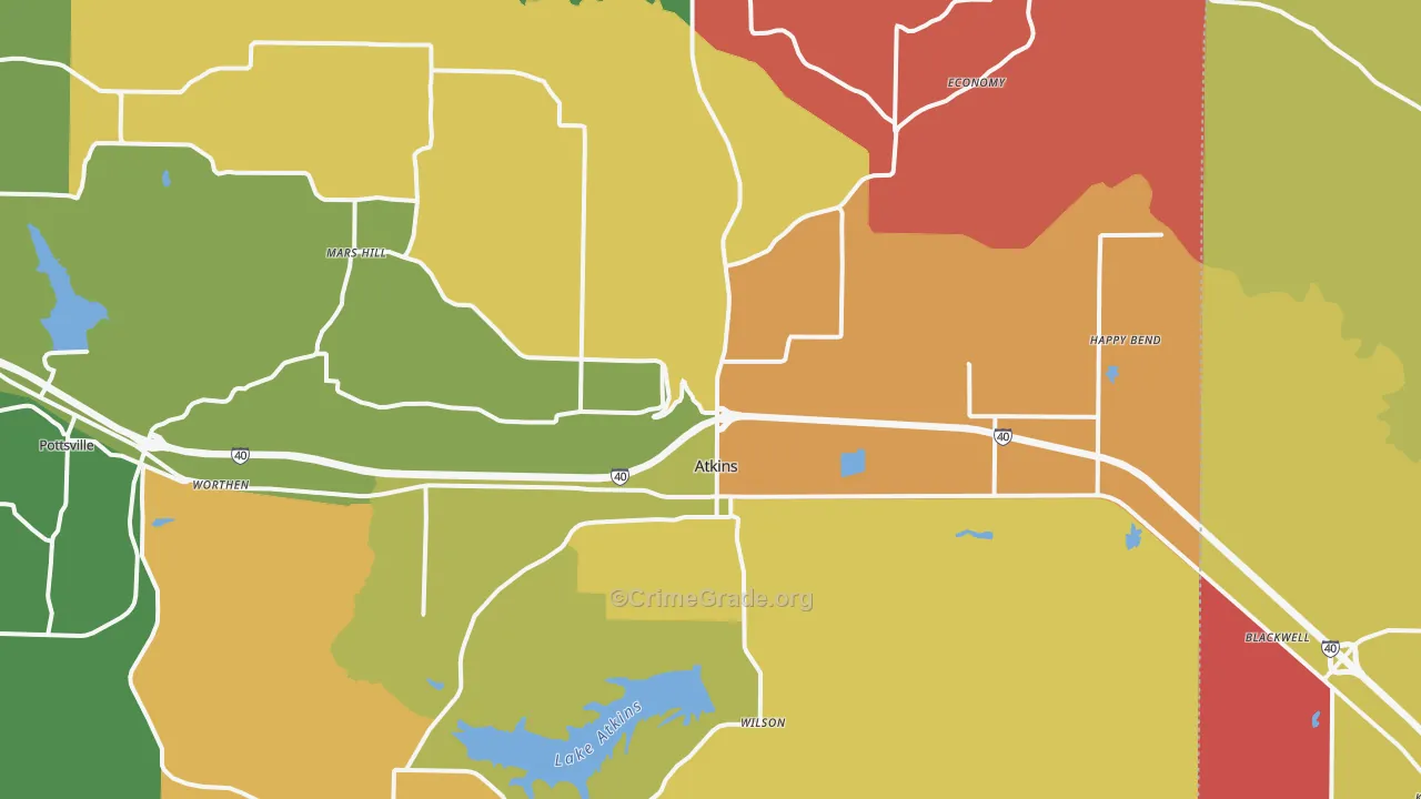 72823, AR Map of Theft Rates