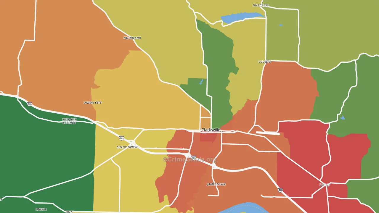 72830, AR Map of Theft Rates
