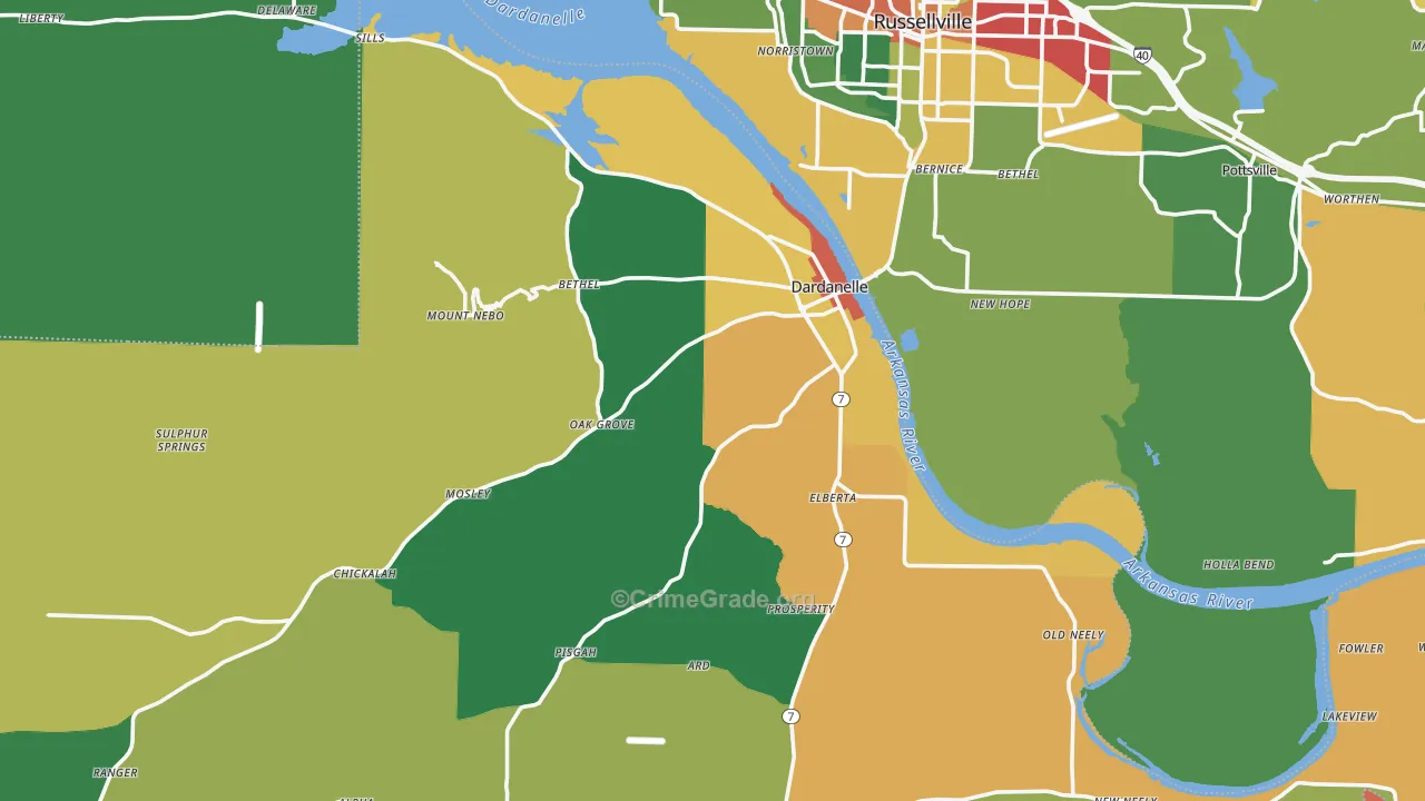 72834, AR Map of Theft Rates