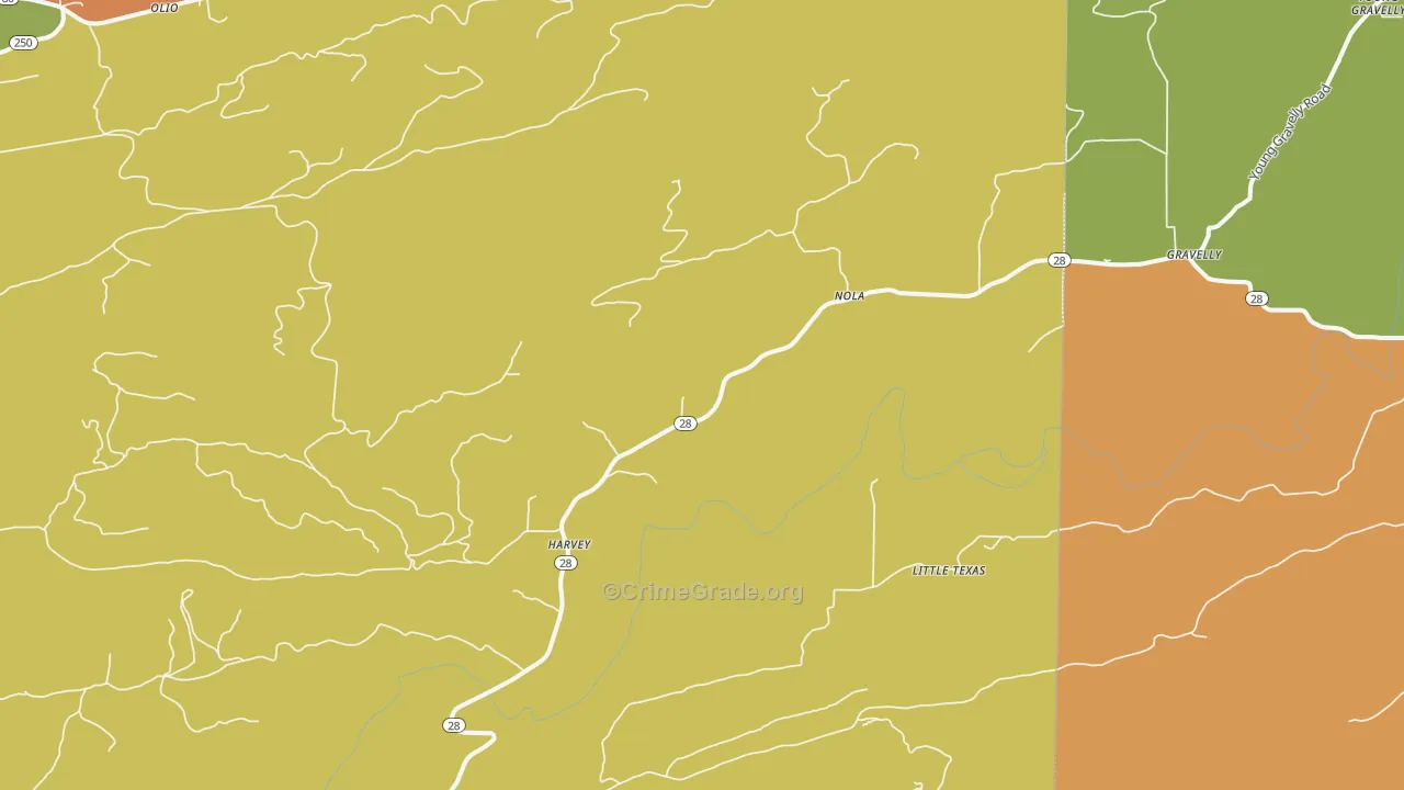72841, AR Map of Theft Rates