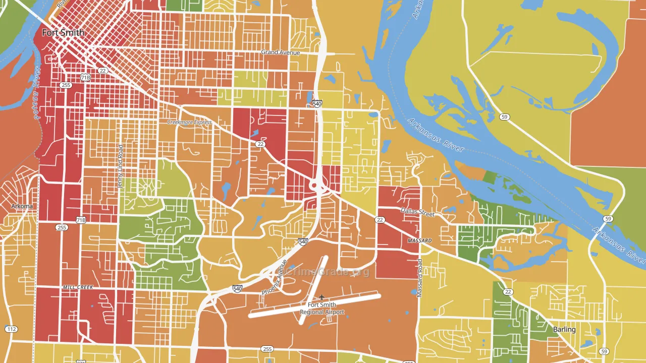 72903, AR Map of Theft Rates