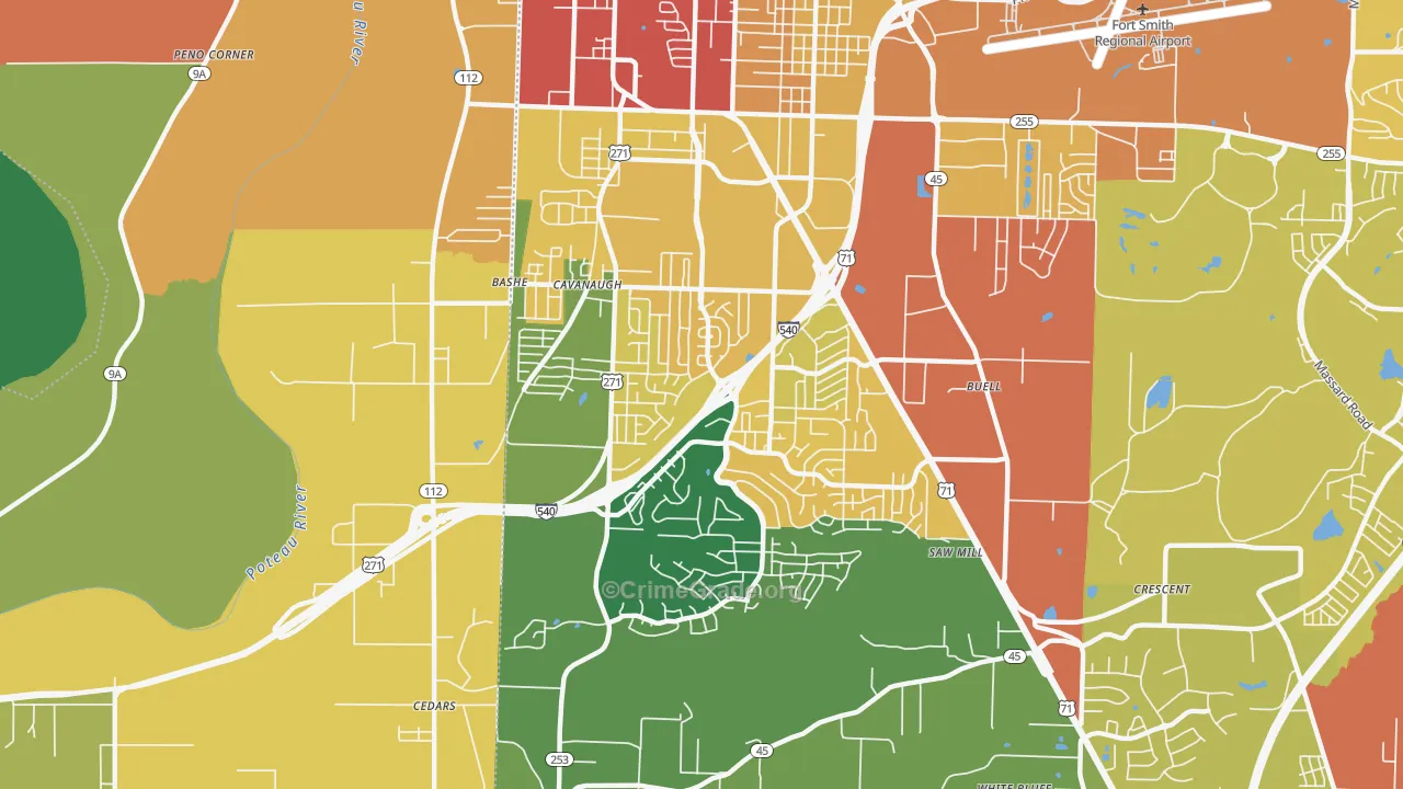 72908, AR Map of Theft Rates