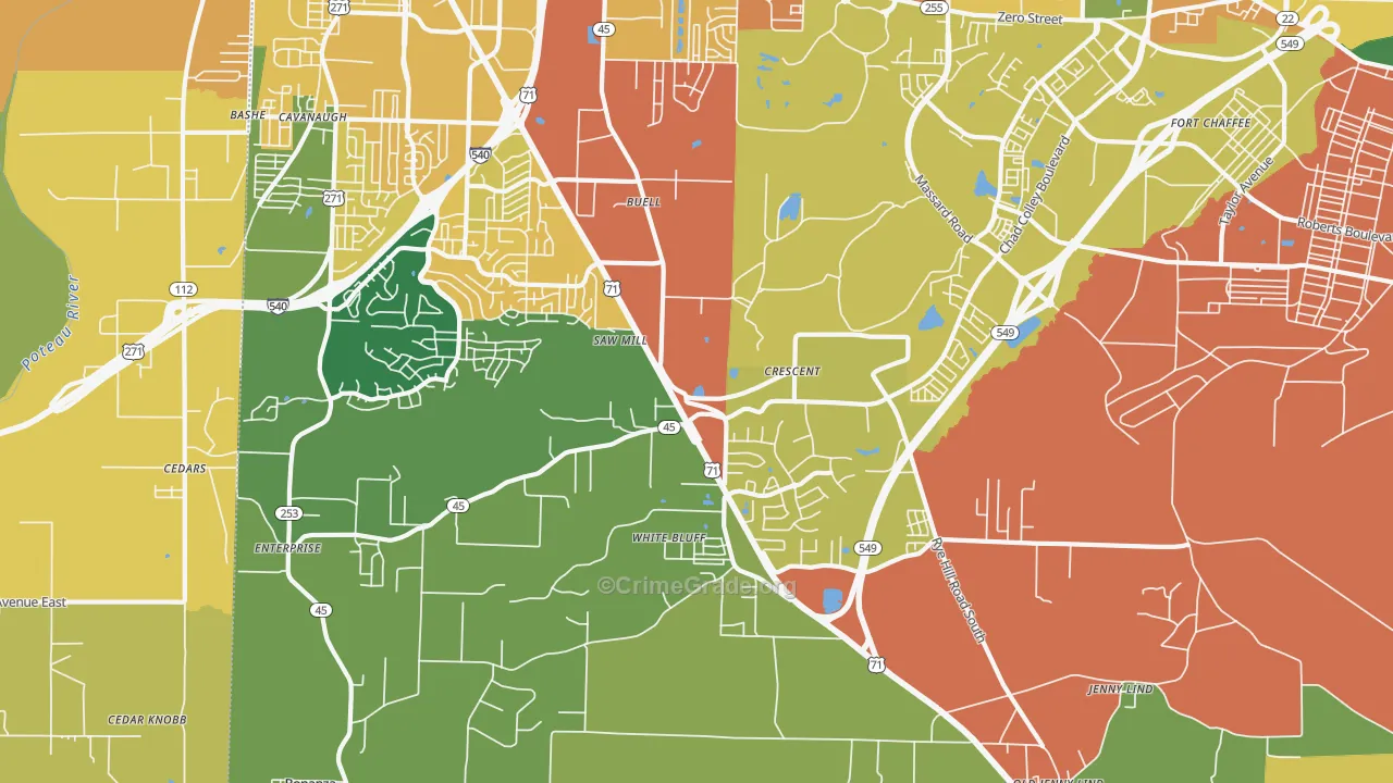 72916, AR Map of Theft Rates
