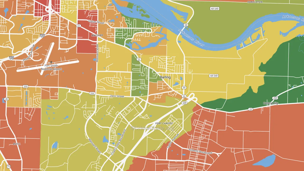 72923, AR Map of Theft Rates