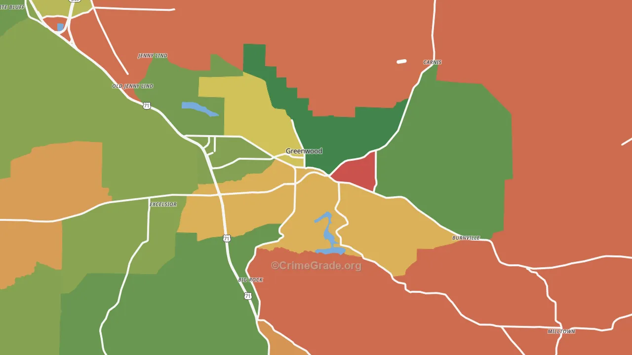 72936, AR Map of Theft Rates