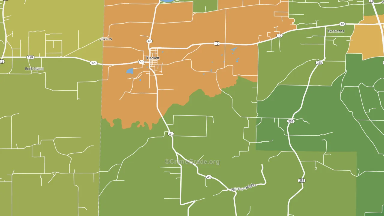 72937, AR Map of Theft Rates