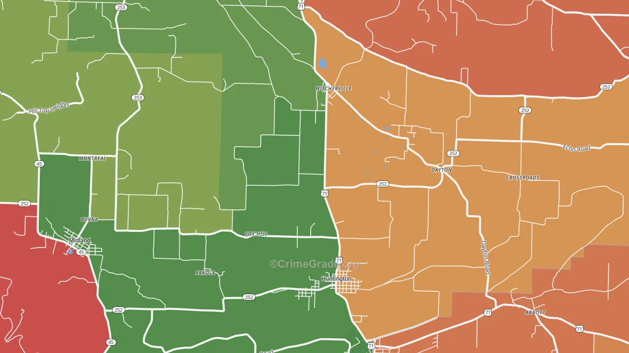72940, AR Map of Theft Rates
