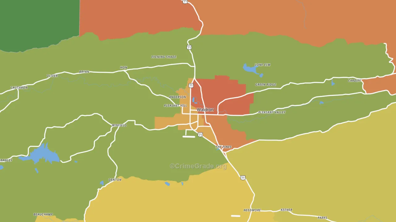72958, AR Map of Theft Rates